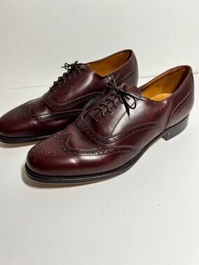 Grenson VTG Burgundy Leather Royal Windsor Wingtip Brogue Dress Shoe 11 EE